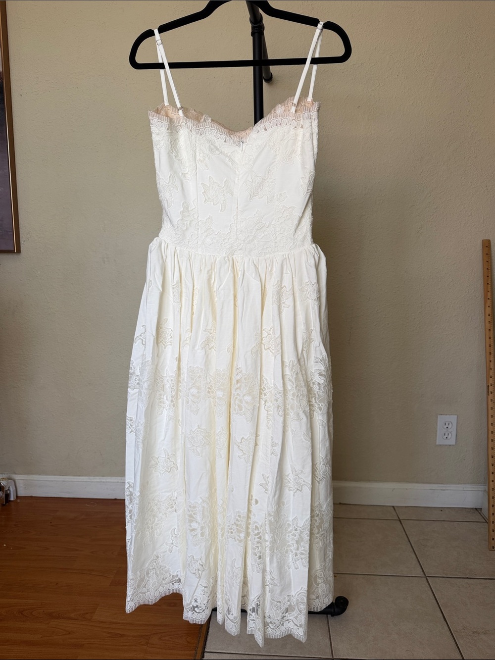 NWOT House of CB Chloe White Custom Lace + Cotton Midi Dress size S A-C - Picture 12 of 14